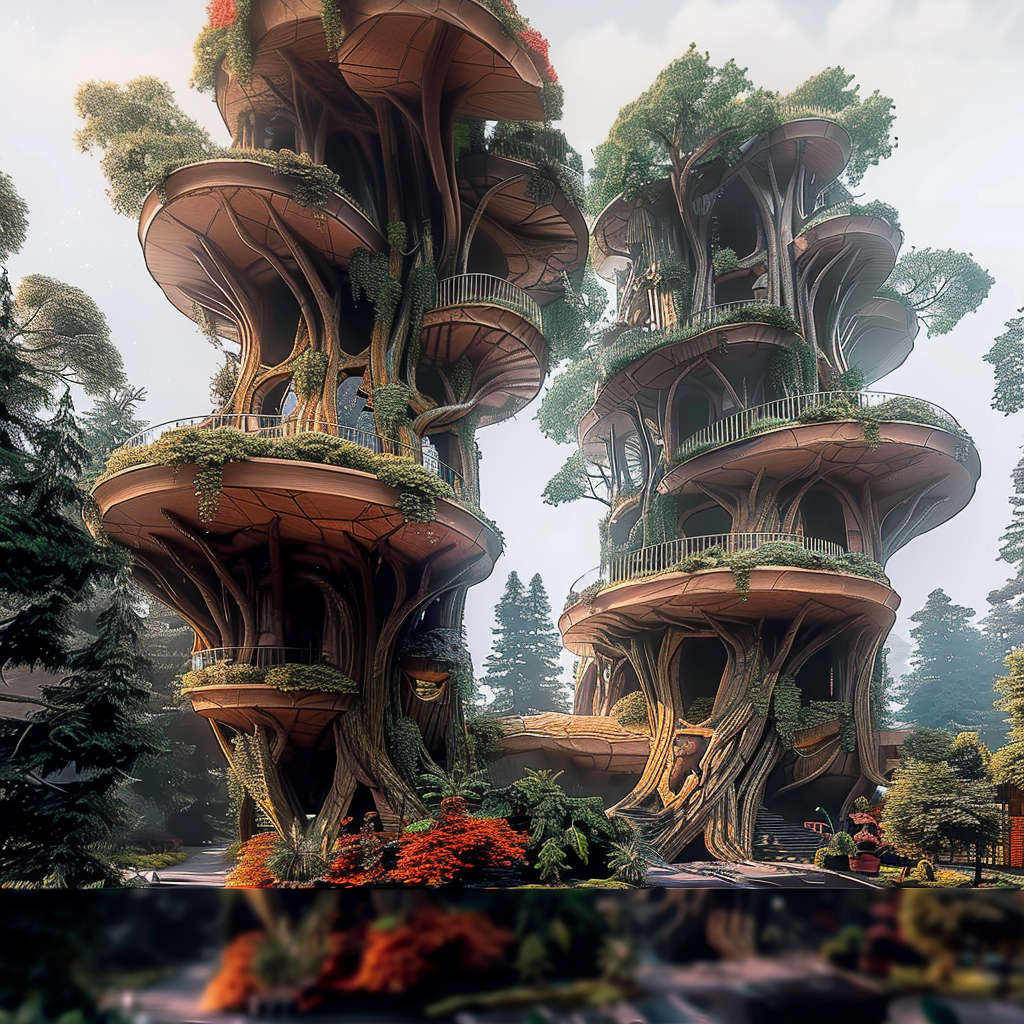 Mushroom-like living houses